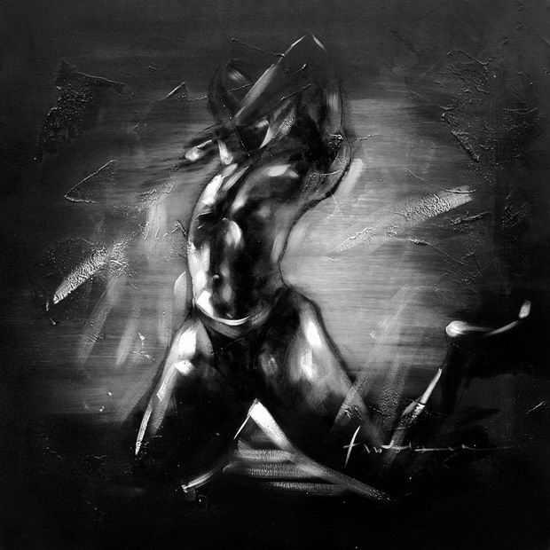 Black White Human Body Oil Painting Code Ybk014
